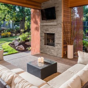 outdoor fireplace